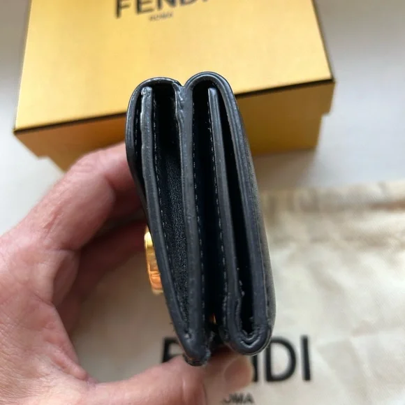Fendi Embossed Leather Trifold compact wallet - Picture 4 of 12